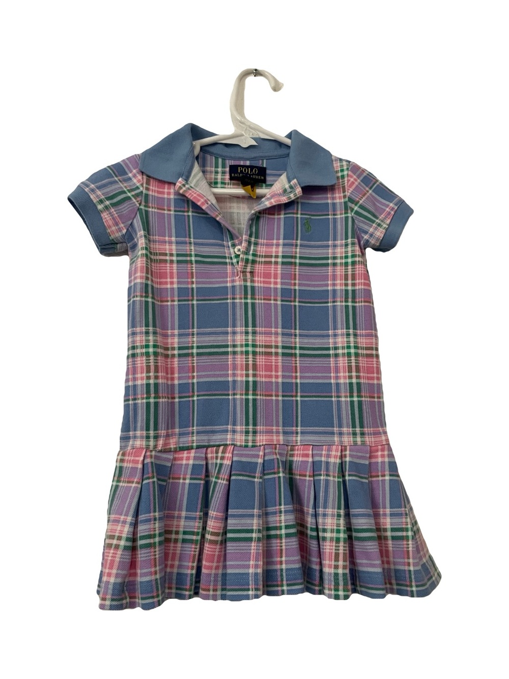 Polo by Ralph Lauren Blue and Pink Plaid Polo Dress